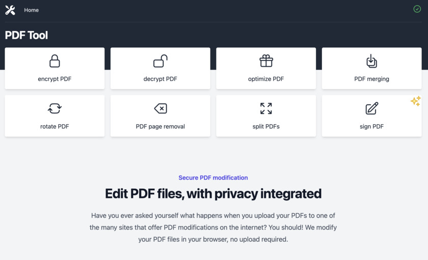 PDF Tool Landing Page
