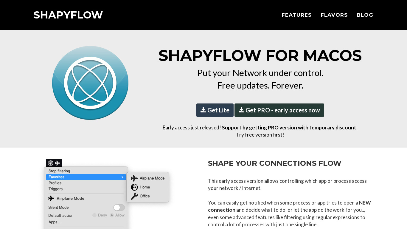 ShapyFlow Landing page