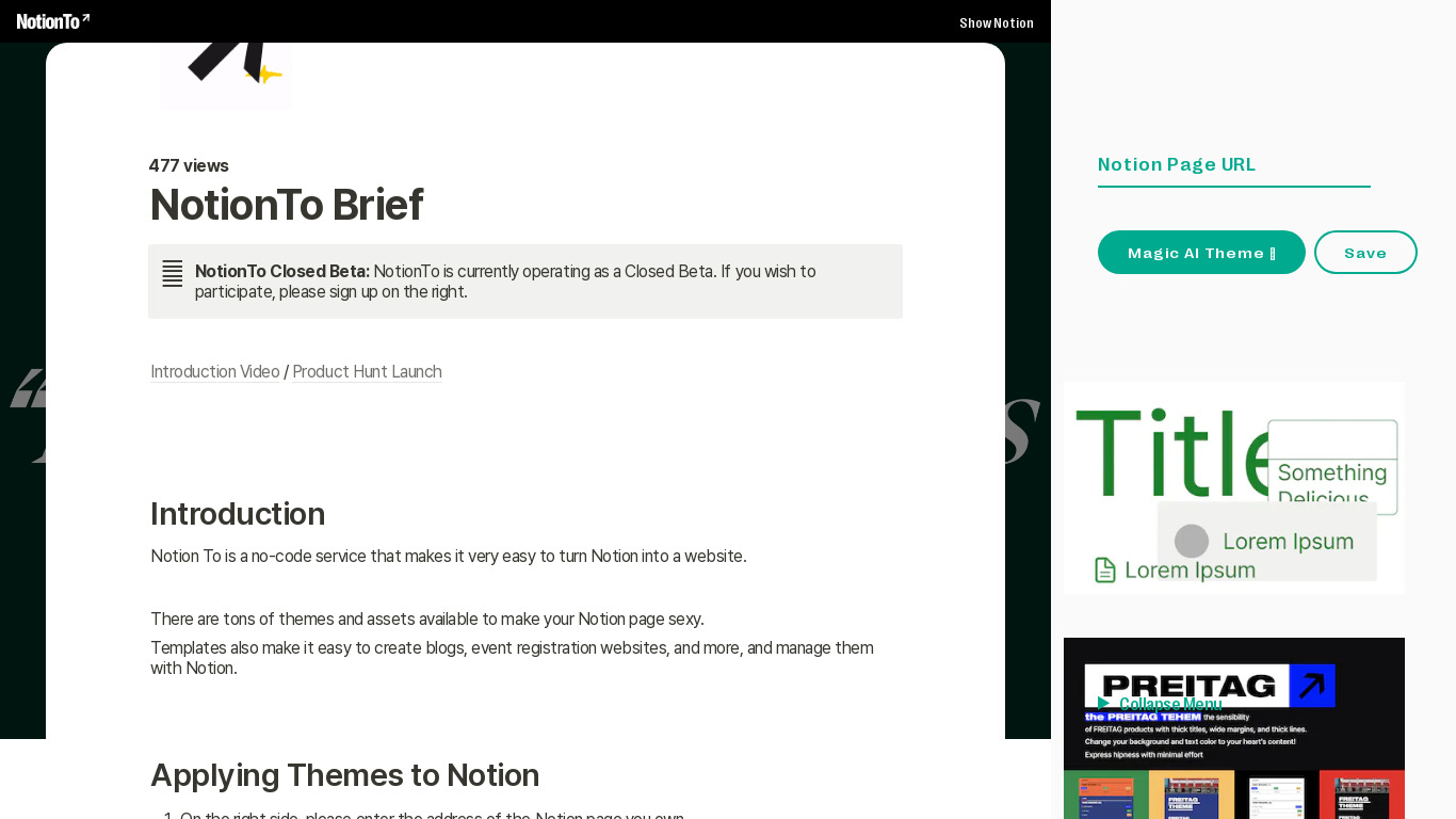 Notion To Landing page