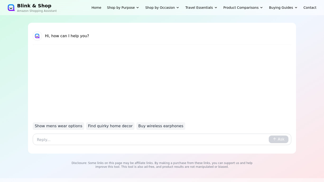 Blinkn.shop Landing page