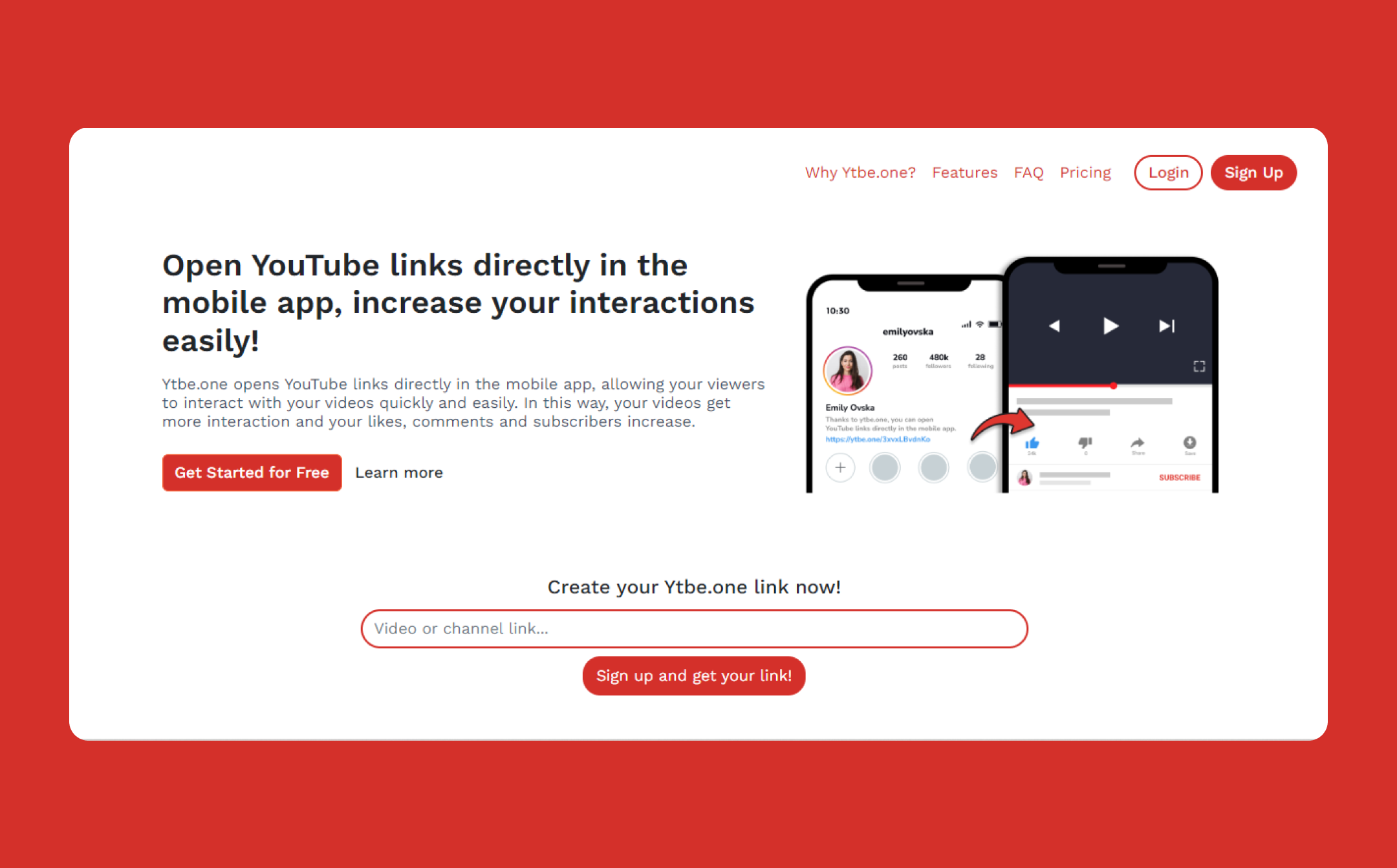 Ytbe.one Landing page