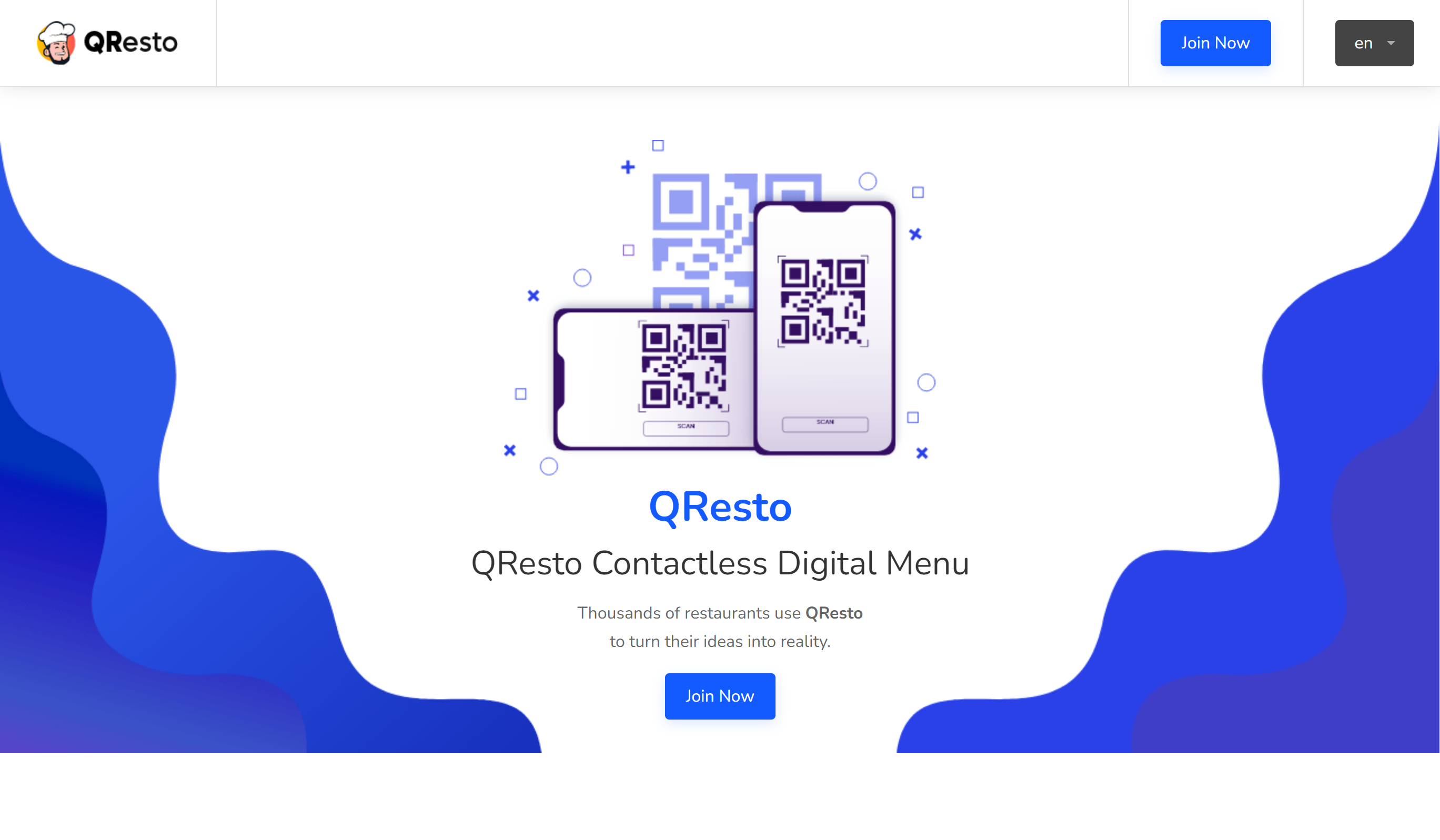 QResto by AllApps.Io Landing page