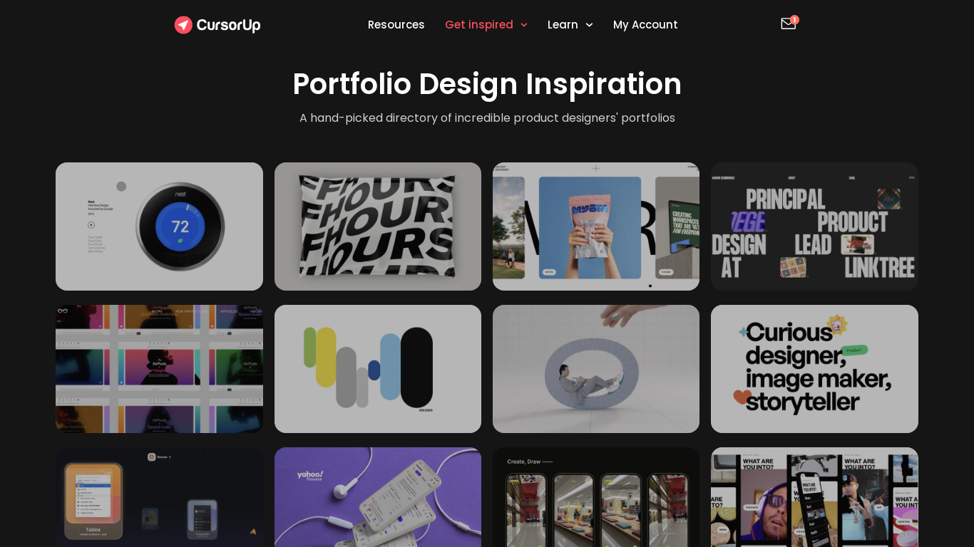 Portfolio Design Inspiration Landing page