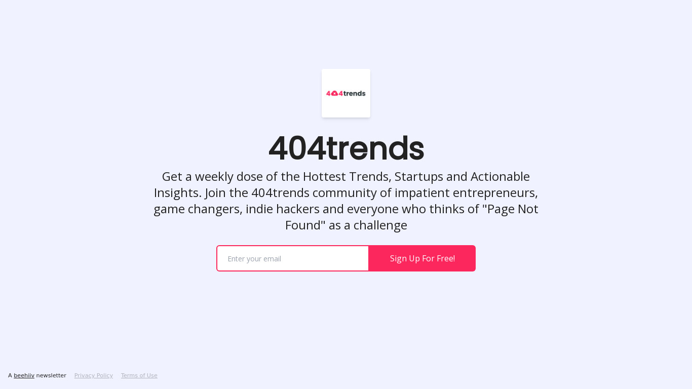 404trends Landing page