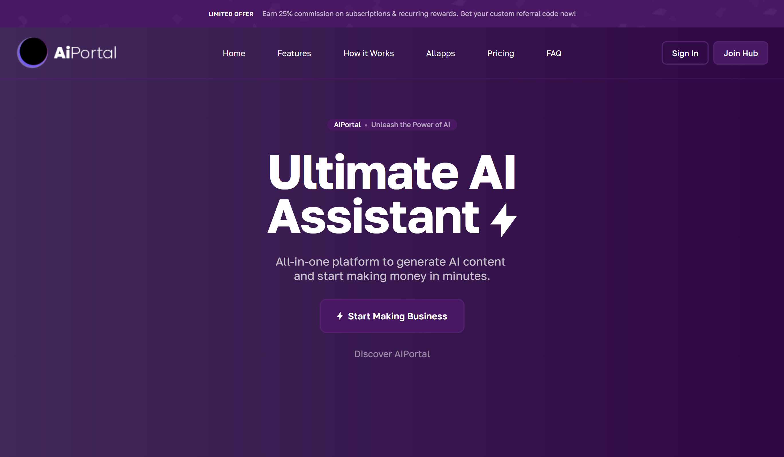 AIPortal by AllApps.Io Landing page