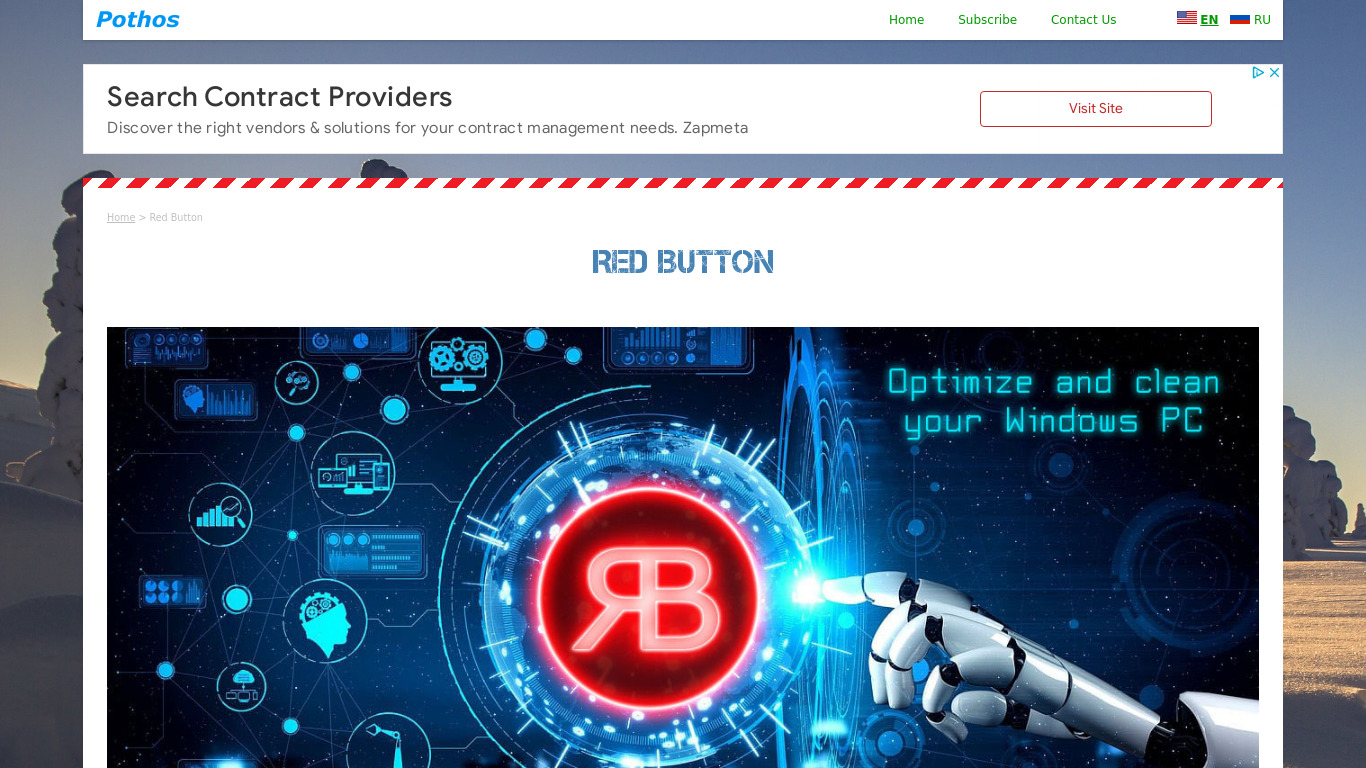 Red Button Landing page