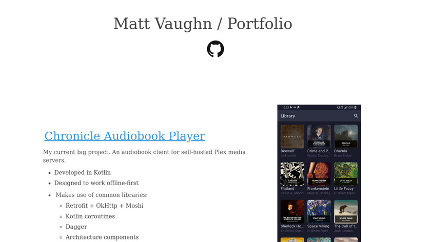 Chronicle Audiobook Player Landing Page