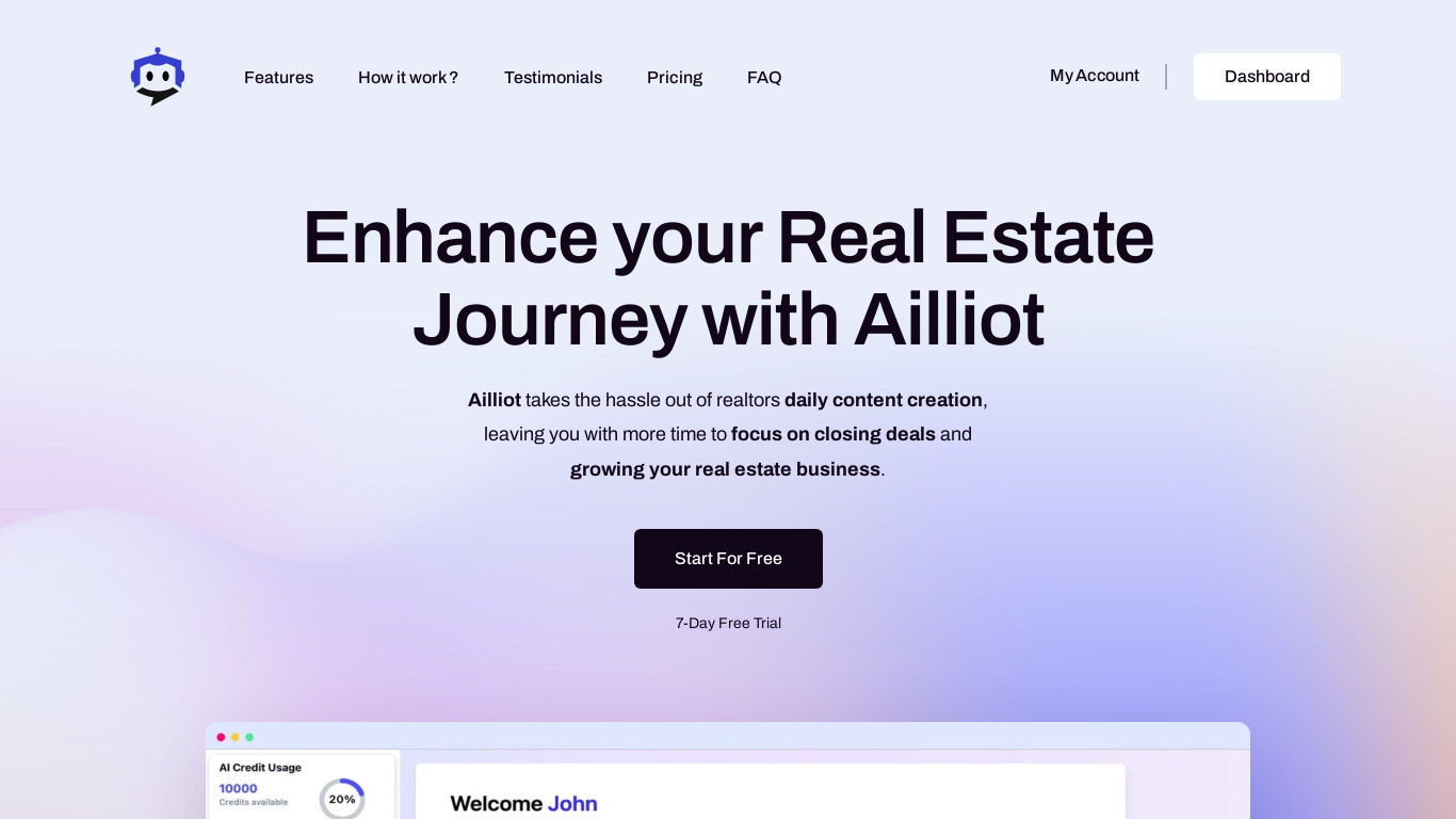 Ailliot Landing page