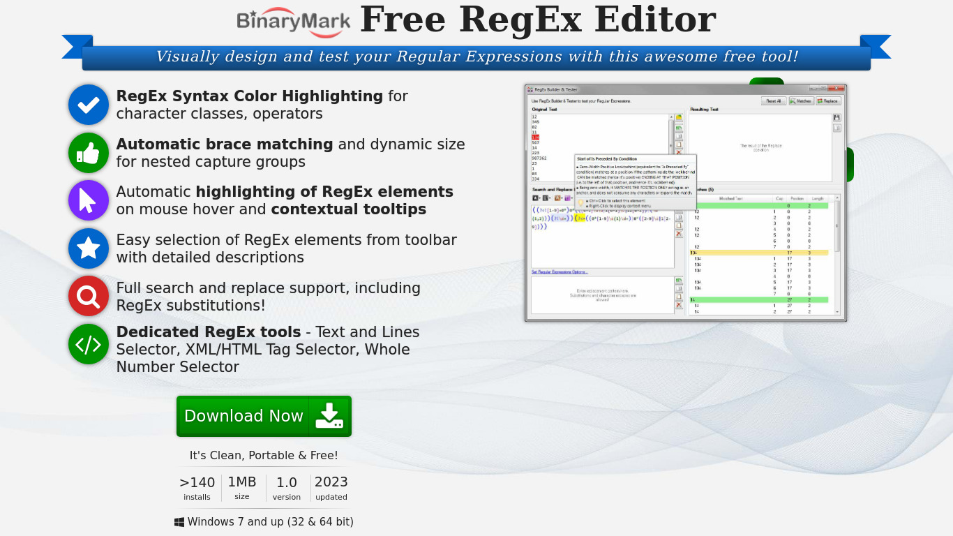 RegEx Edit Landing page