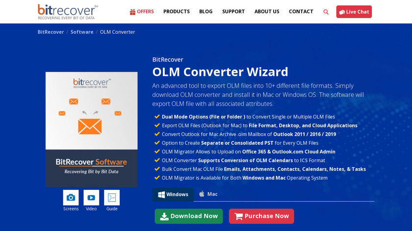 BitRecover OLM Converter Wizard Landing Page