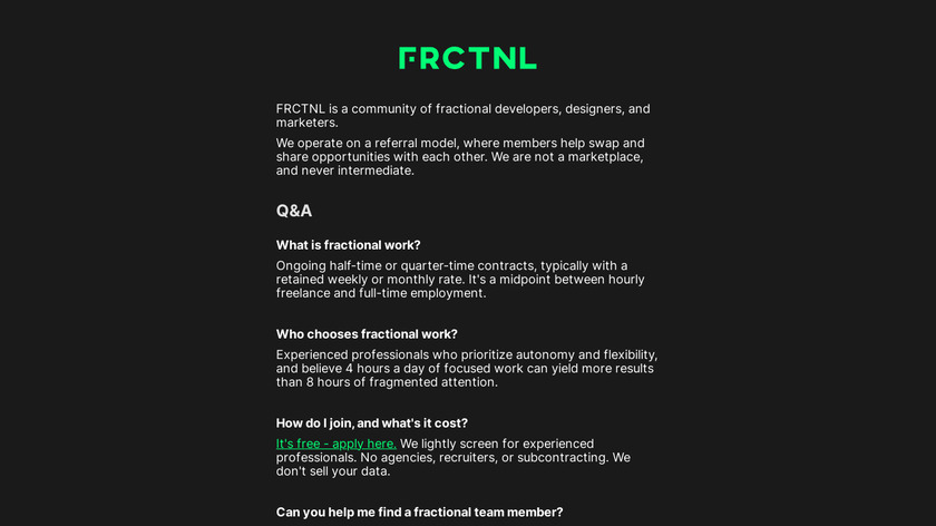 FRCTNL Landing Page