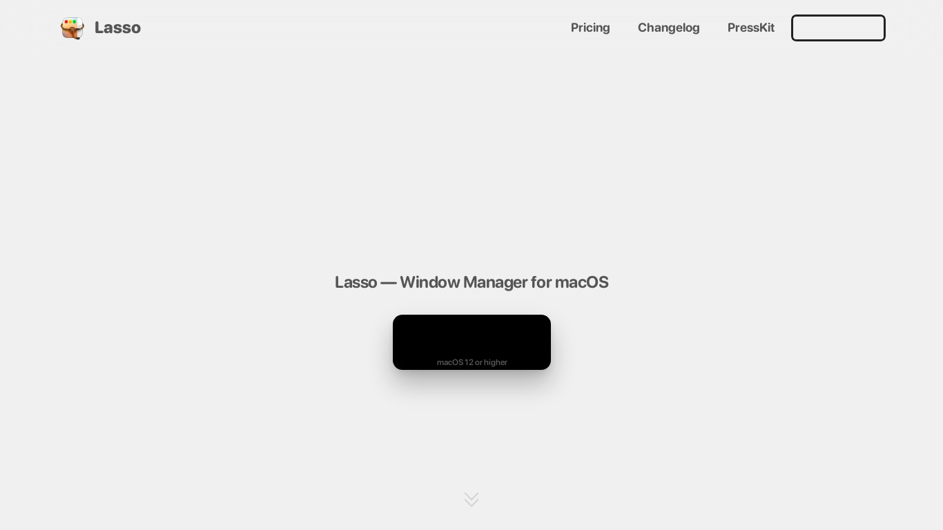 Lasso - Window Manager for macOS Landing page