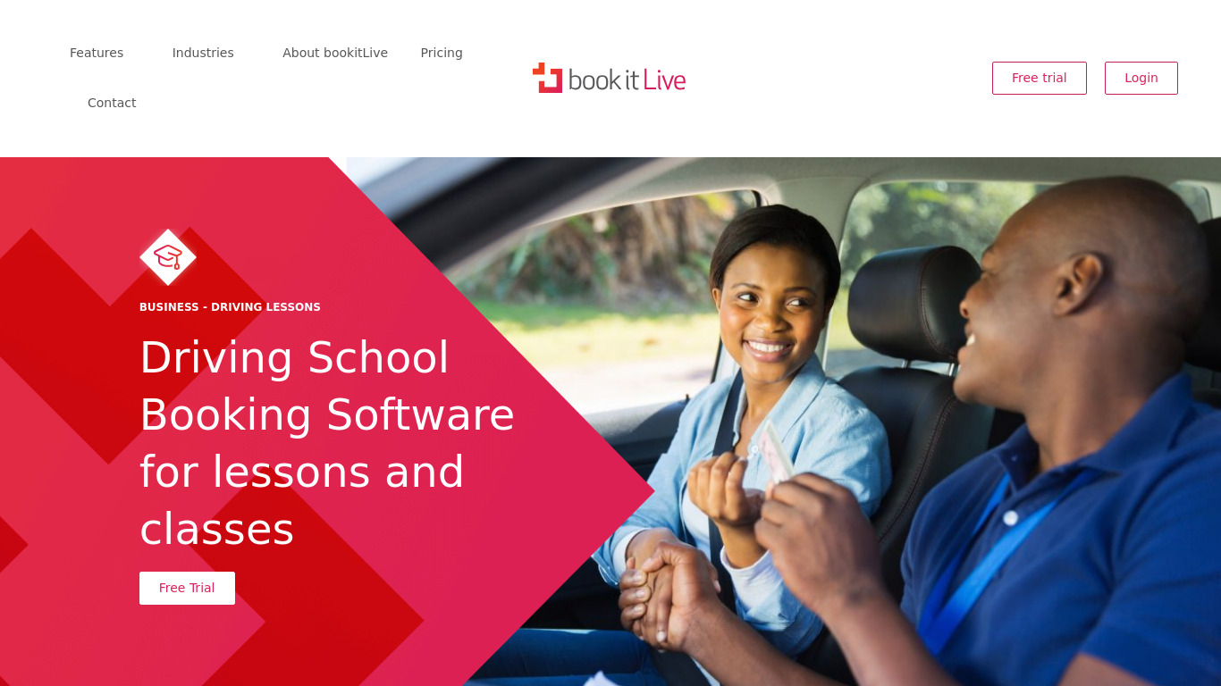 BookitLive Driving School Booking Software Landing page