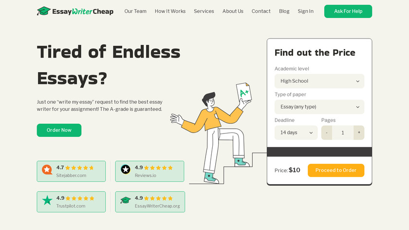 EssayWriterCheap.org Landing Page
