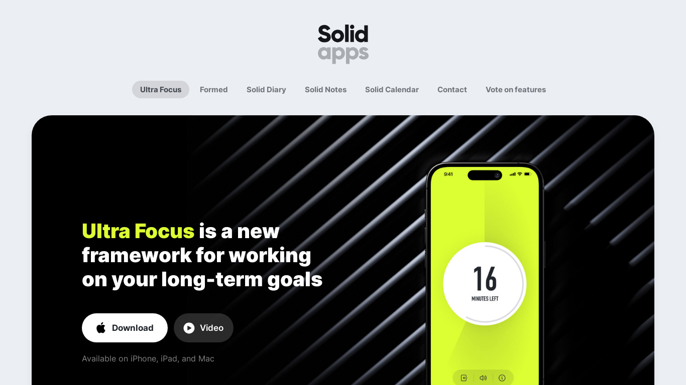 Solid Apps Landing page
