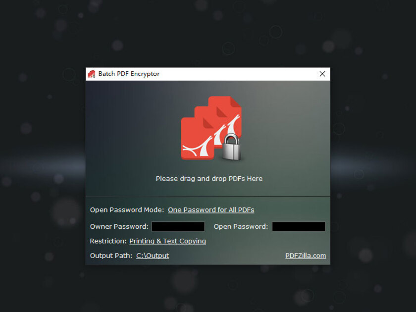 PDFZilla Batch PDF Encryptor Landing Page