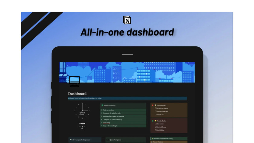Notion All-in-one Dashboard | 2023 Landing Page