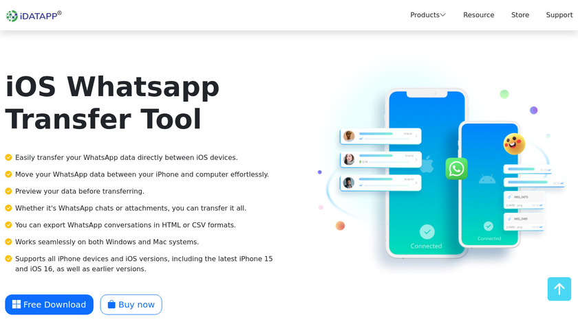 iDATAPP iOS WhatsApp Transfer Landing Page