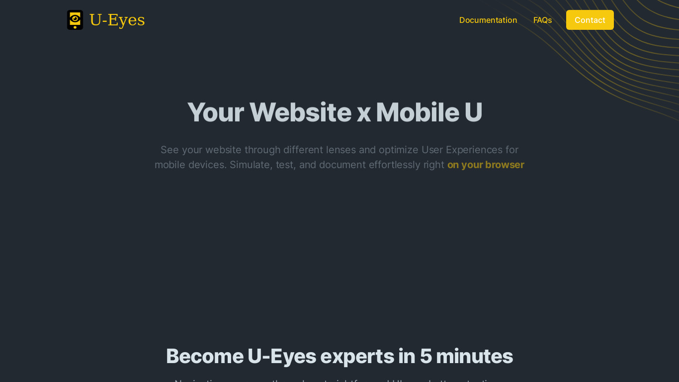 U-Eyes: Mobile Device Simulator Landing page