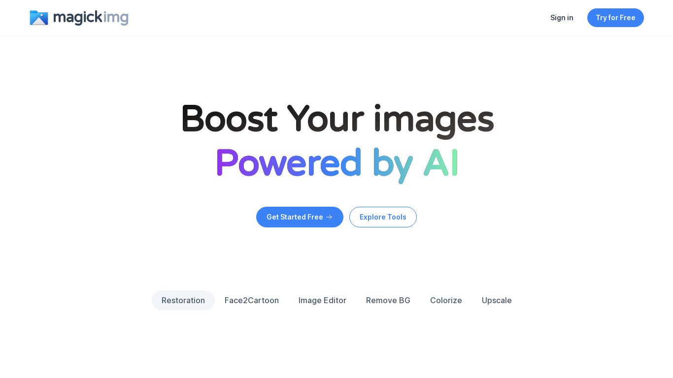 magickimg Landing page