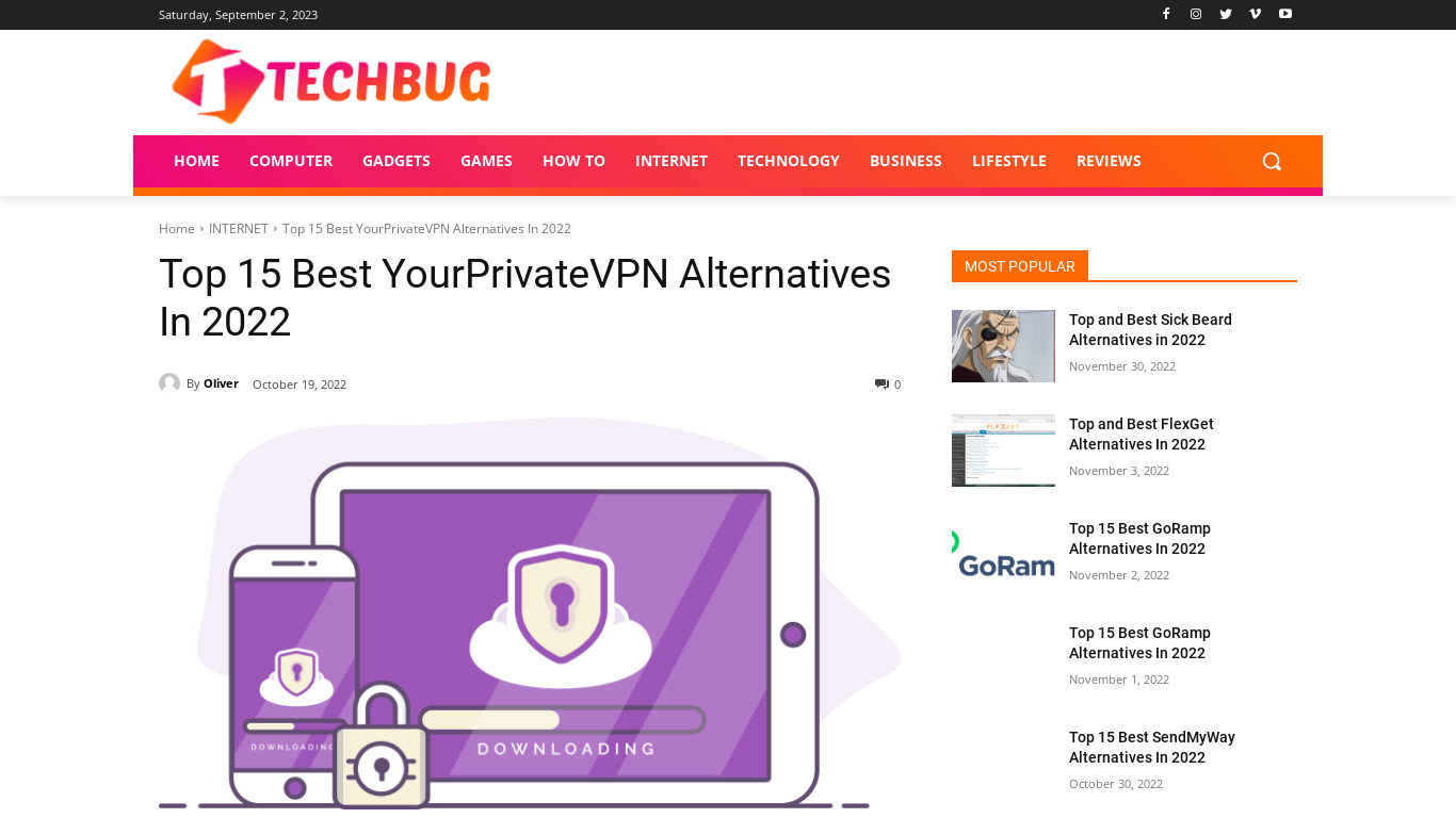 YourPrivateVPN Landing page