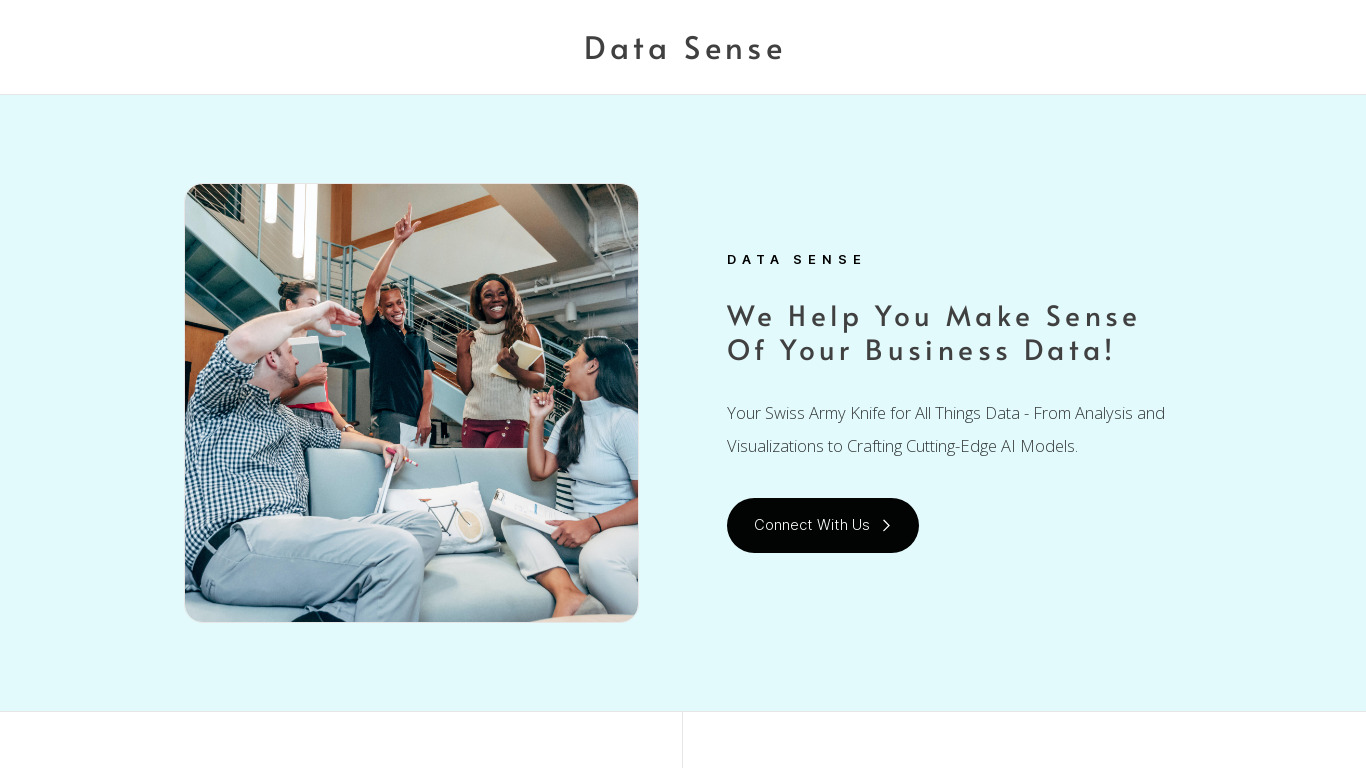 Data Sense Landing page