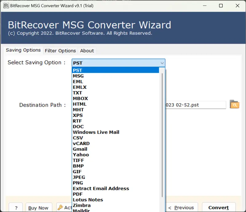 BitRecover MSG to EML Converter Landing page