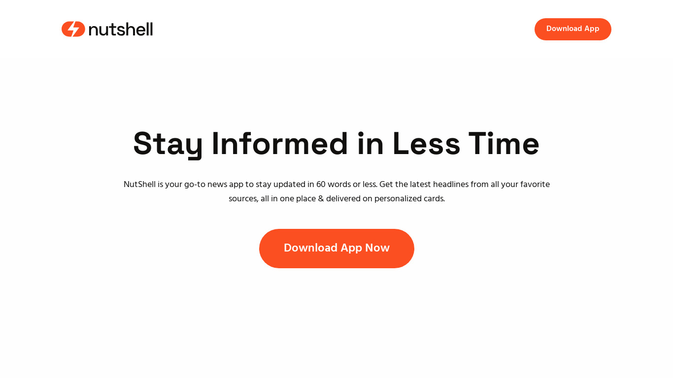 NutShell News Landing page