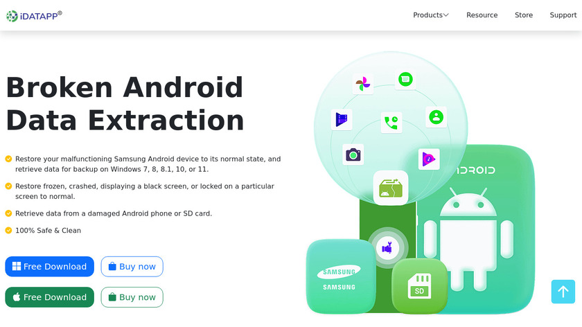 iDATAPP Broken Android Data Extraction Landing Page
