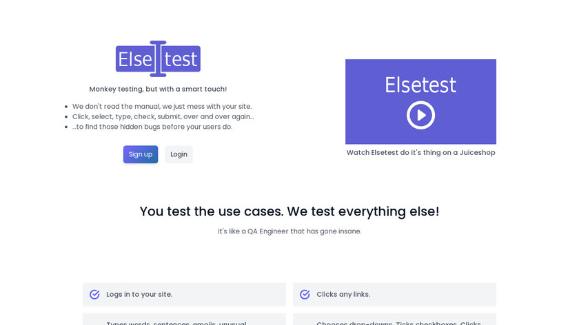 Elsetest Landing Page