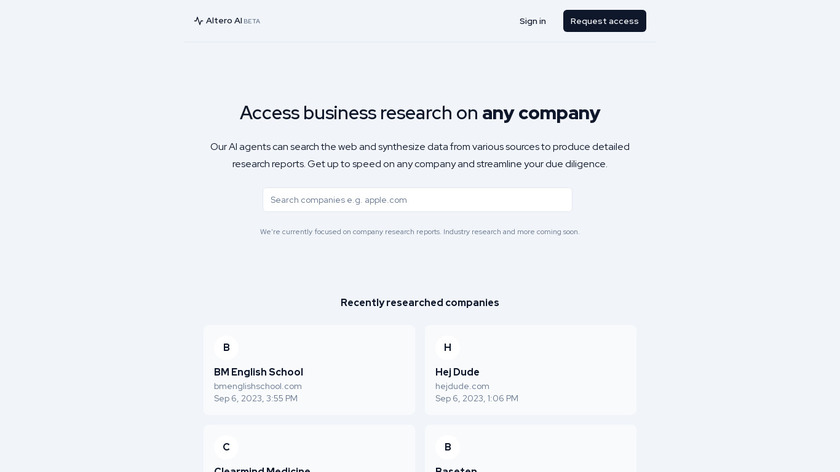 Altero AI Landing Page