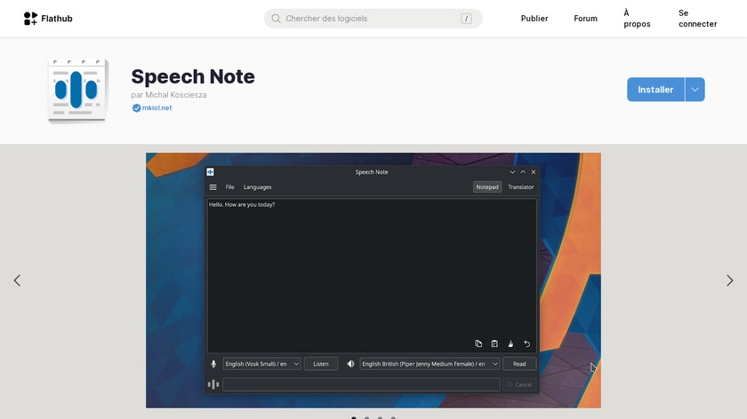 Speech Note Landing Page