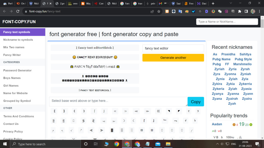 Font-copy.fun Landing Page