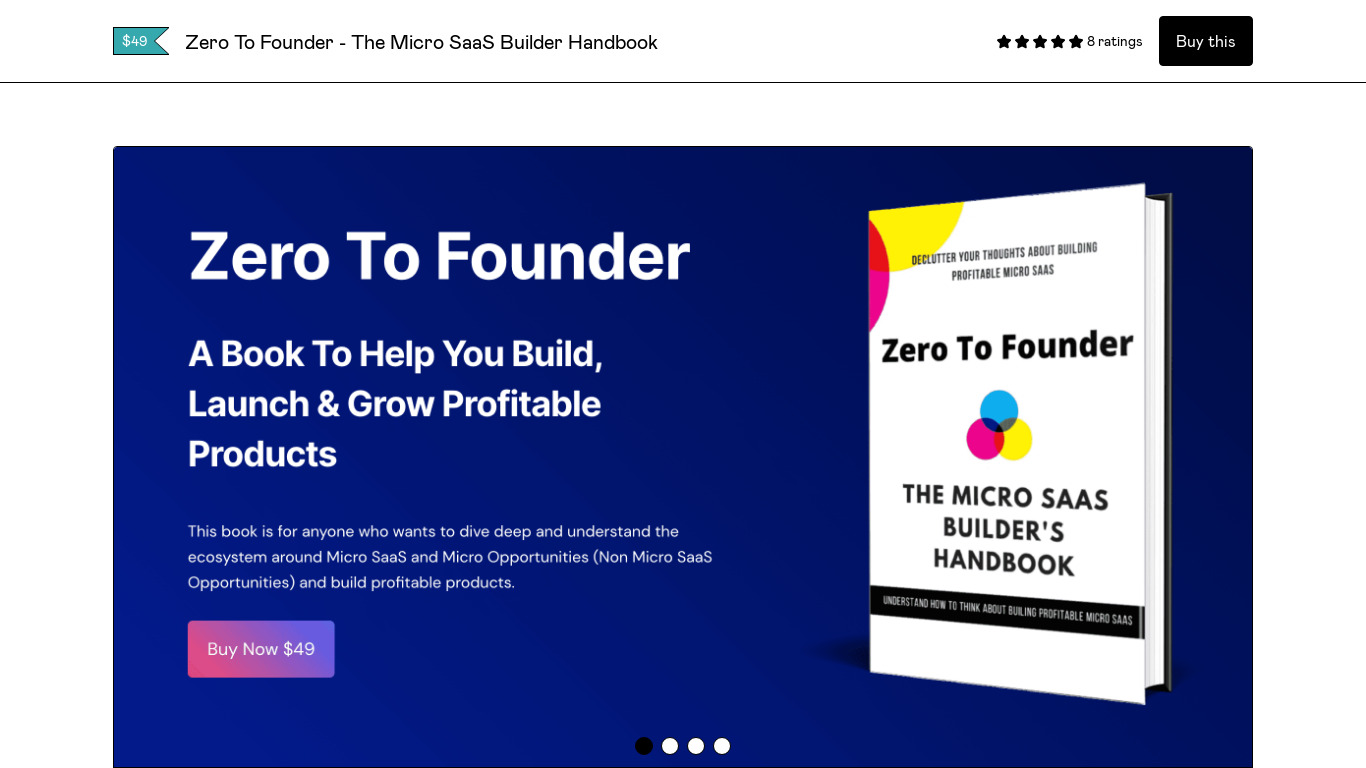 Zero To Founder Landing page