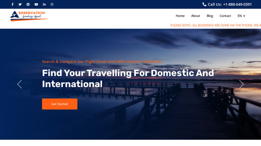 Reservation Booking Agent Landing Page