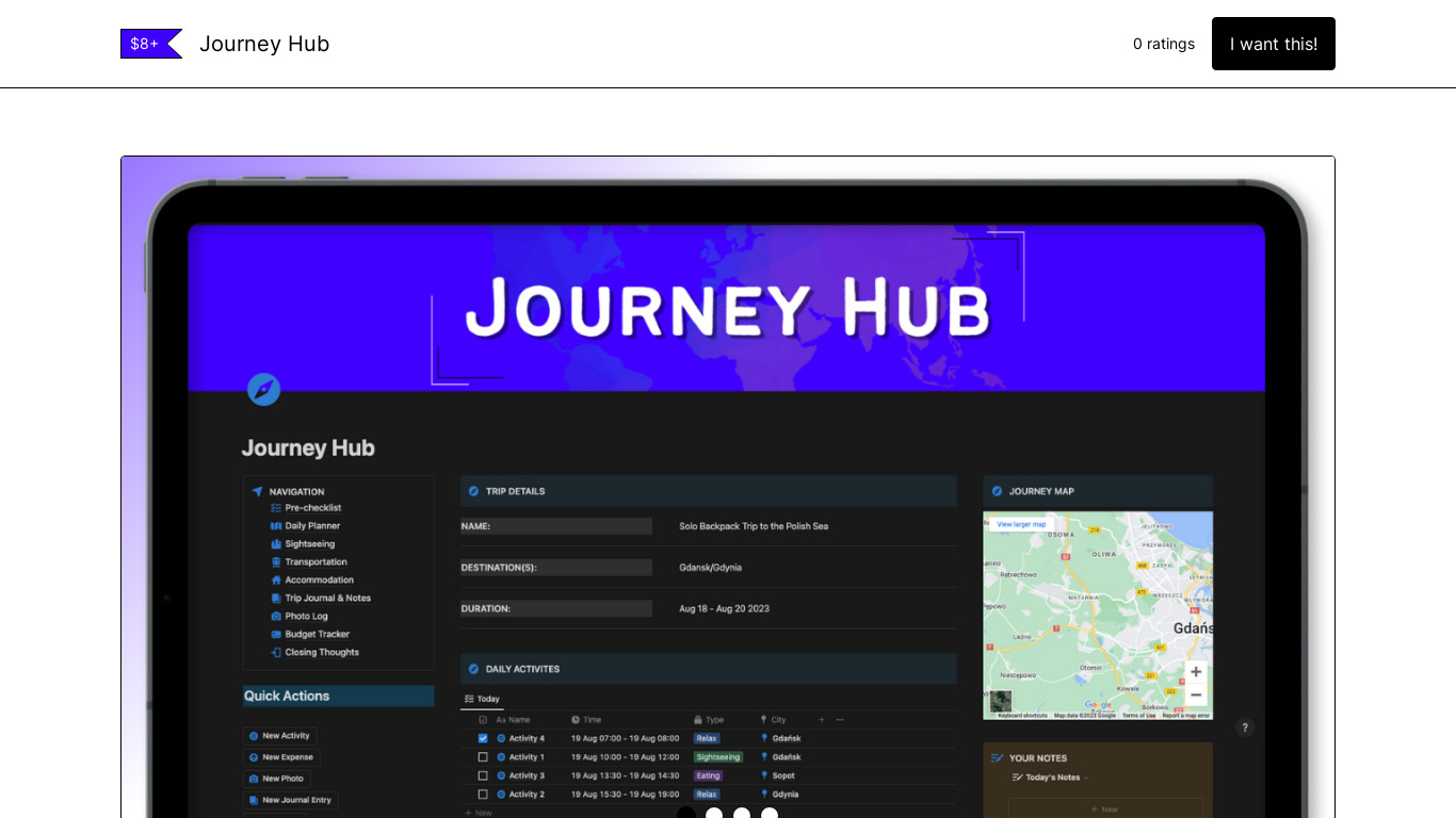 Journey Hub Landing page