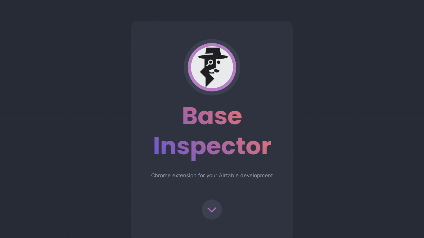 Base Inspector Landing page