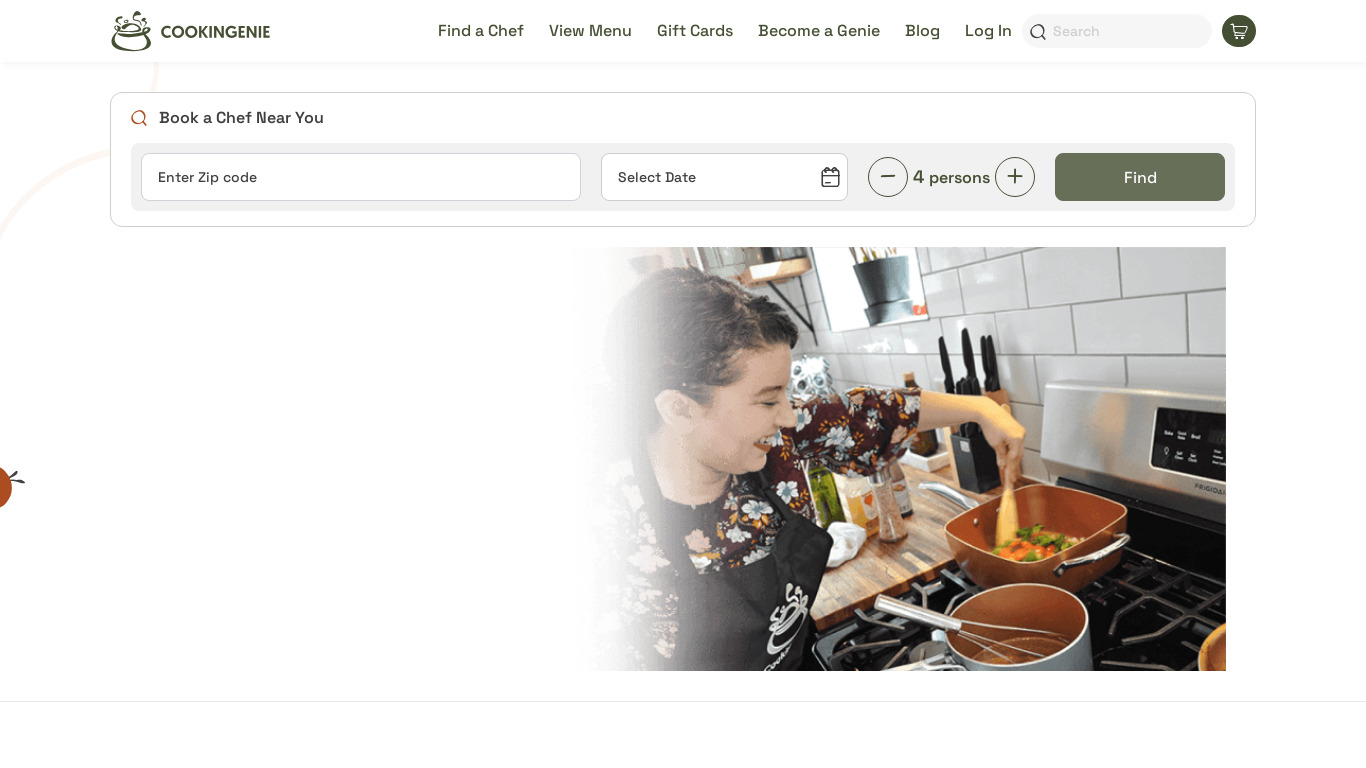 CookinGenie Landing page