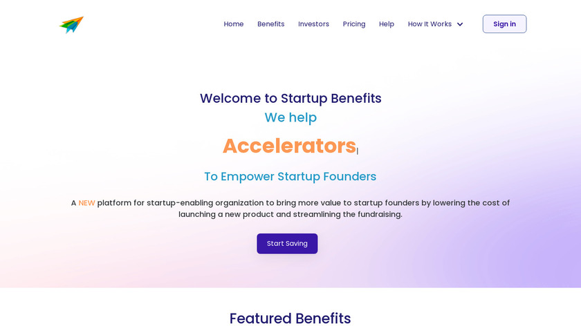 Startup Benefits Landing Page