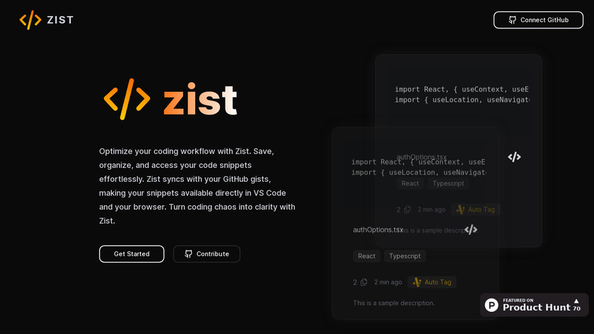 Zist Landing Page
