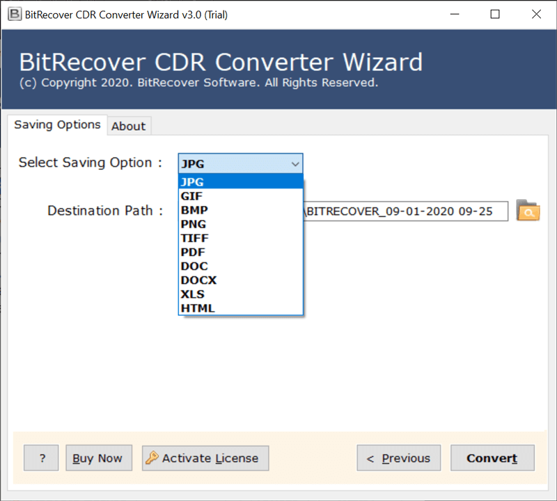 BitRecover CDR Converter Wizard Landing page