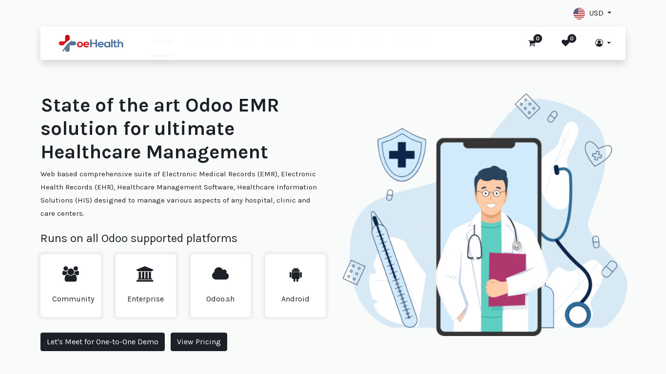 oeHealth.in Landing page
