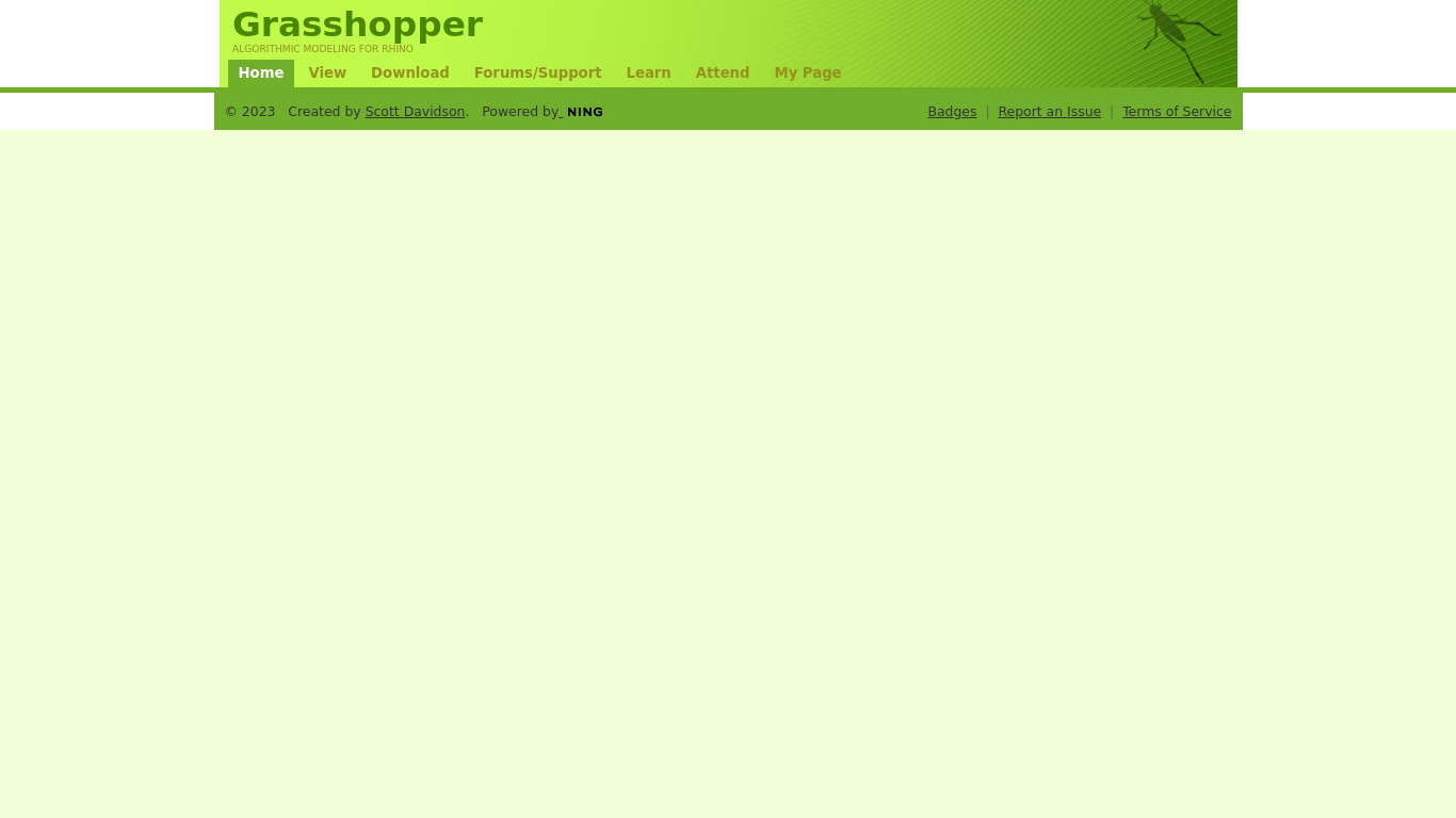 Grasshopper 3D Landing page