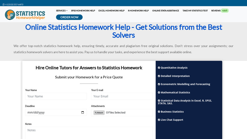Statistics Homework Helper Landing Page
