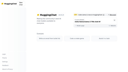 HuggingChat screenshot