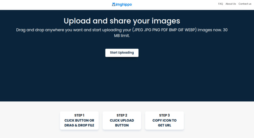 Imghippo Landing Page