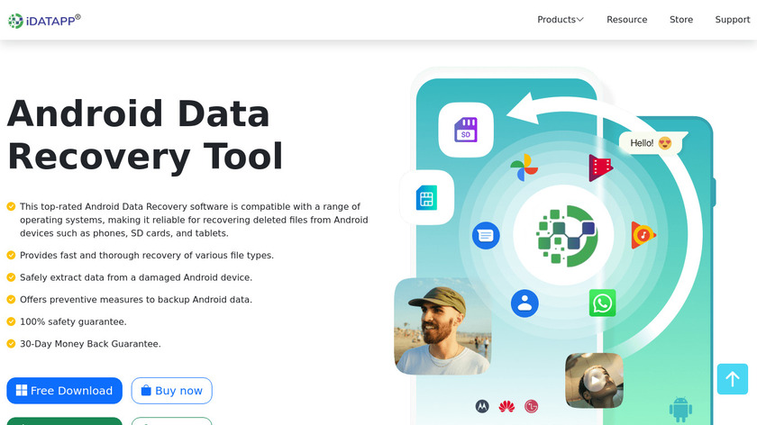 iDATAPP Android Data Recovery Landing Page