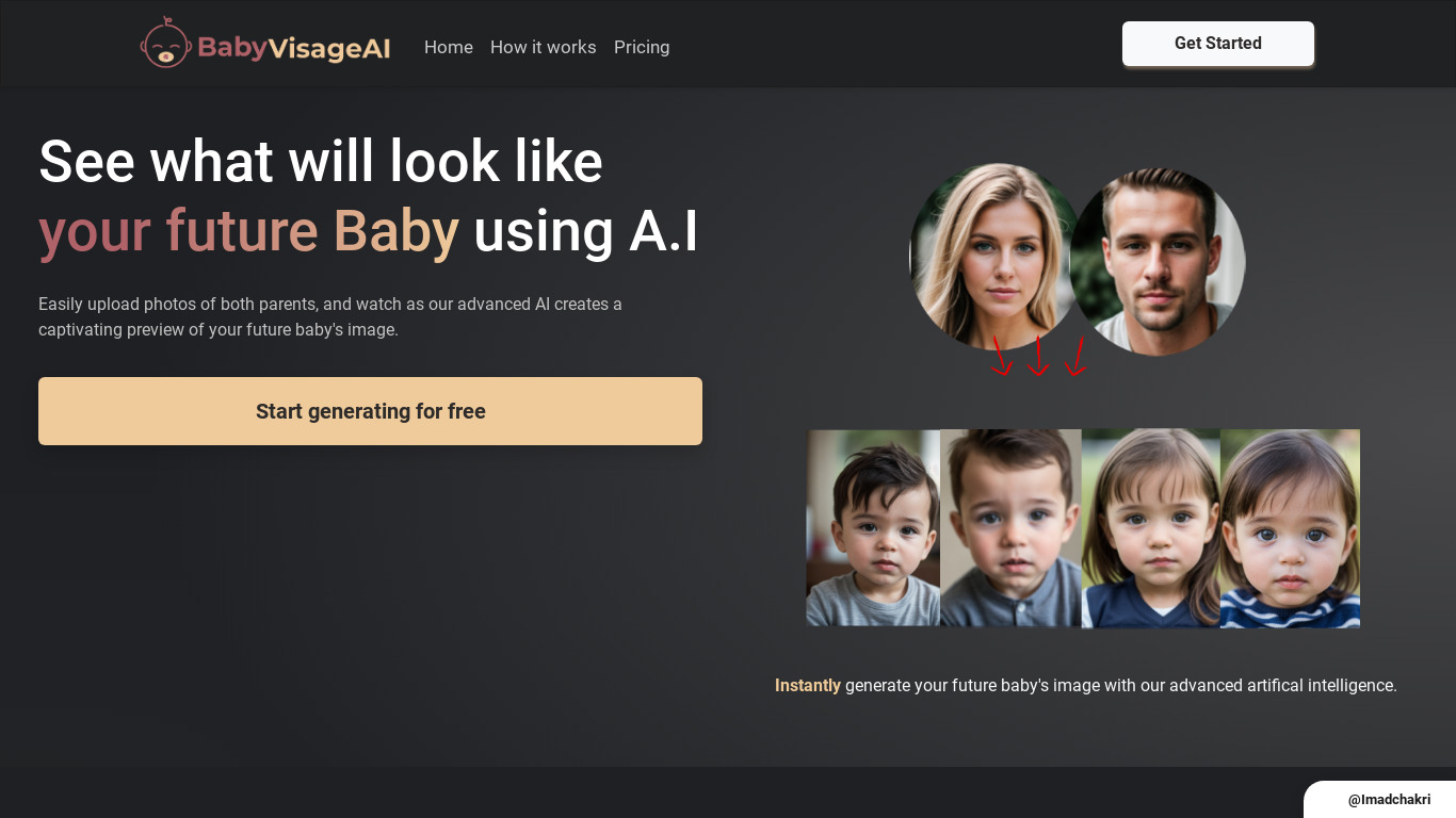 BabyVisageAI Landing page