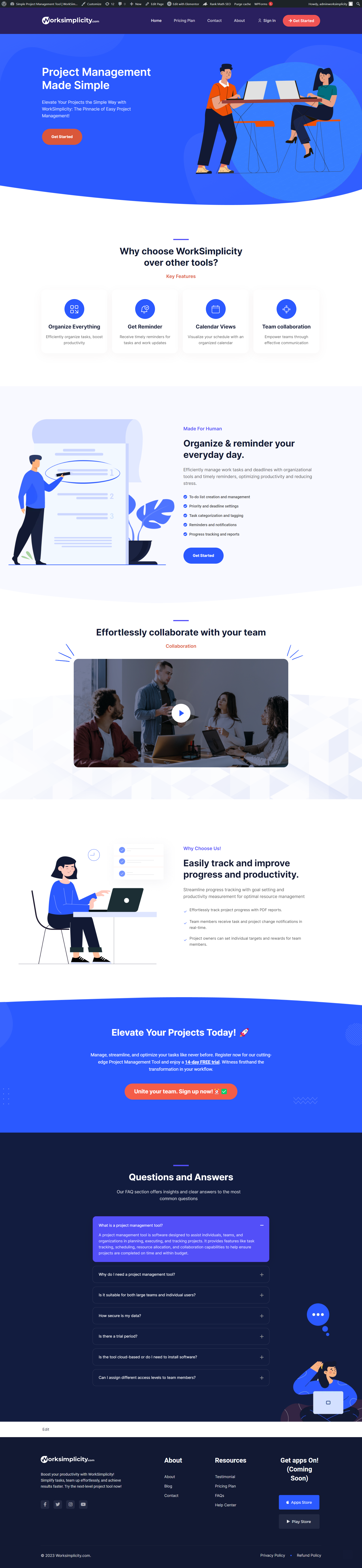 WorkSimplicity.com Landing page