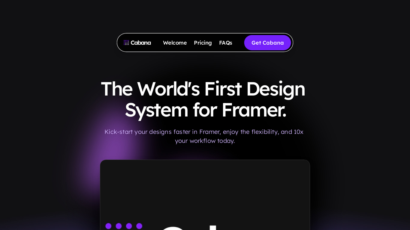 Cabana - Design System for Framer Landing page